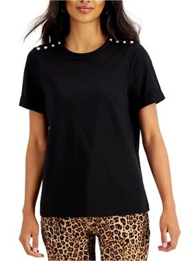 CHARTER CLUB • Embellished Shoulder Top • Women’s
